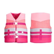 ROXY USCG Approved Teen & Youth Life Vest PFD, Light-Weight EPE Foam and Drain Holes, Three Belts with Quick-Release Buckles for Fishing, Boating & Kayaking