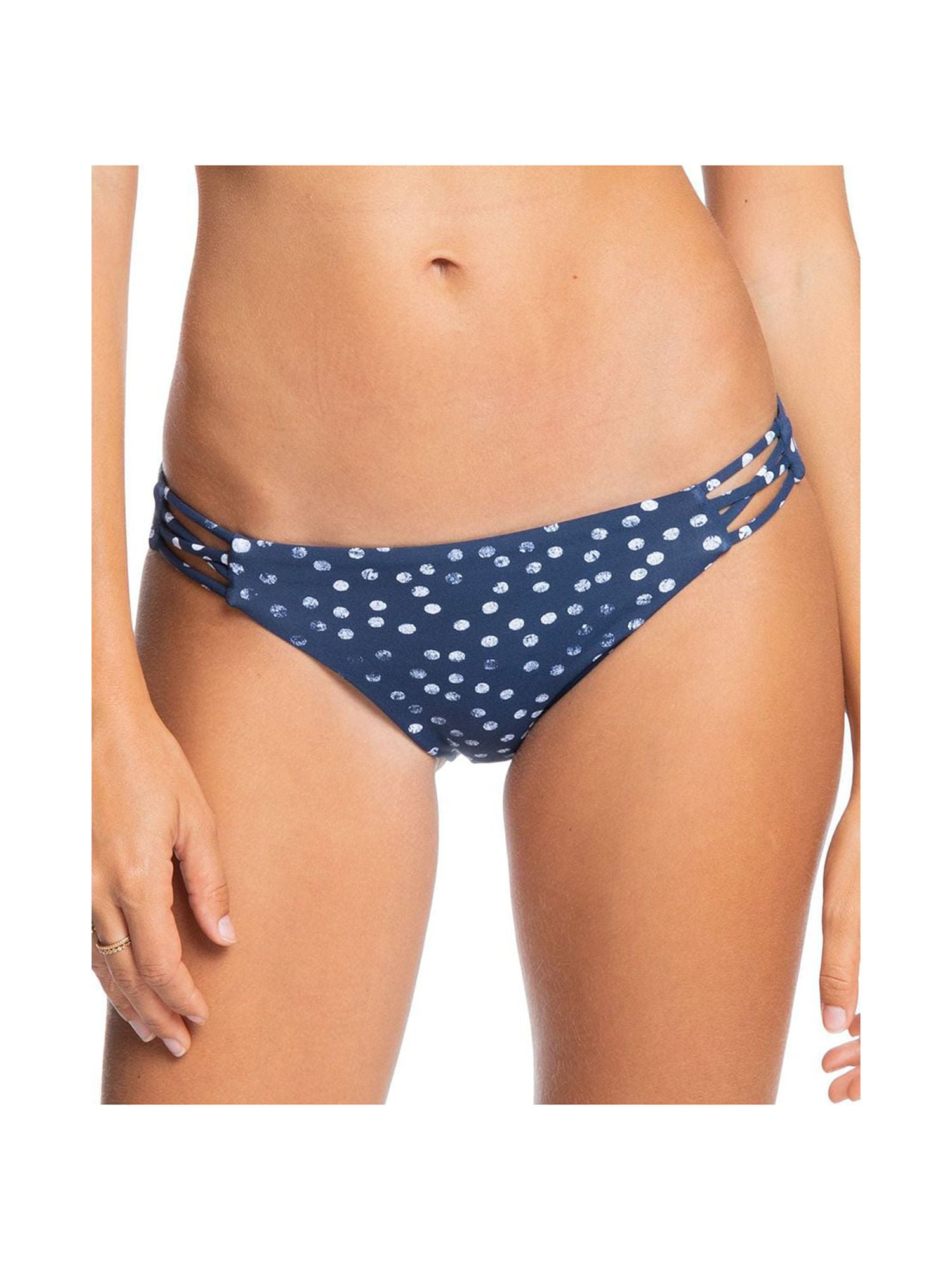 ROXY Women's Blue Polka Dot Stretch Lined Full Coverage Strappy Beach  Classics Bikini Swimsuit Bottom XL 