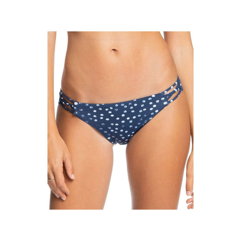 ROXY Women's Blue Polka Dot Stretch Lined Full Coverage Strappy Beach  Classics Bikini Swimsuit Bottom XL
