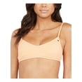 thumbnail image 1 of ROXY Women's Orange Stretch Smocked Removable Cups Deep V Neck Adjustable Darling Wave Bralette Swimsuit Top M, 1 of 4