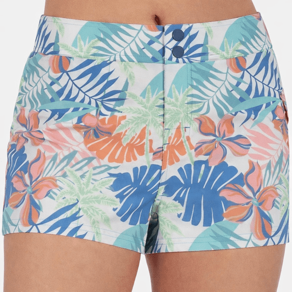 ROXY Women’s Stretch Board Shorts - UPF 50+ Elastic Waist Swim / Surf Shorts - Tropic Multi-Large