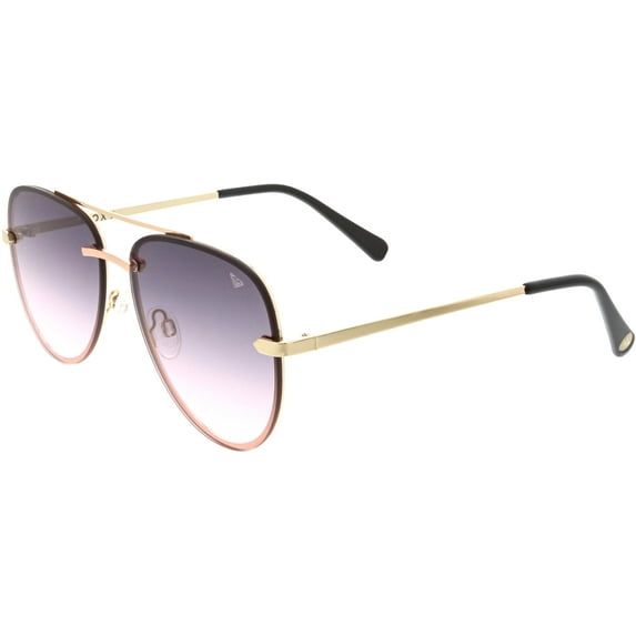 Roxy womens rimless aviator sunglasses, RS2000 Into The Sun - shiny gold, with pouch