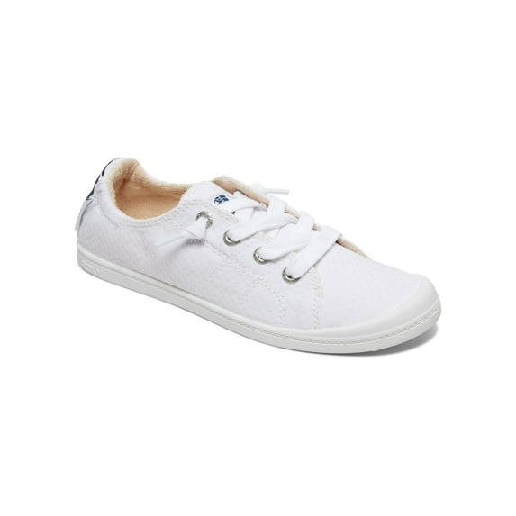 ROXY Womens White Knotted Laces Textured Arch Support Cushioned Bayshore Round Toe Slip On Sneakers Shoes 5