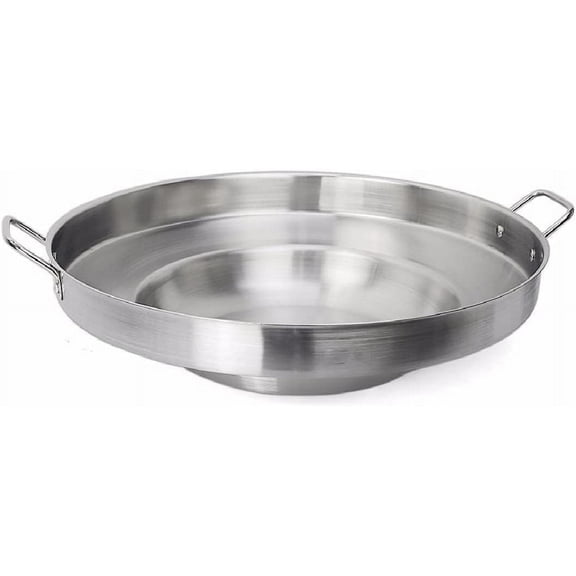 ROY Large Mexican Style Wok Comal Cazo Griddle Fryer Chicharron Deep Fry Pan Stainless Steel For Carnitas Panza Abajo 16In Paella
