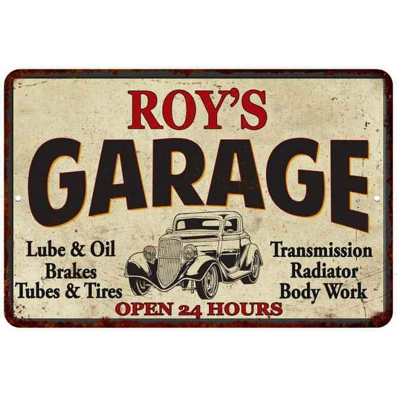 ROY'S Garage Man Cave Metal Sign Decor 8x12 208120014068