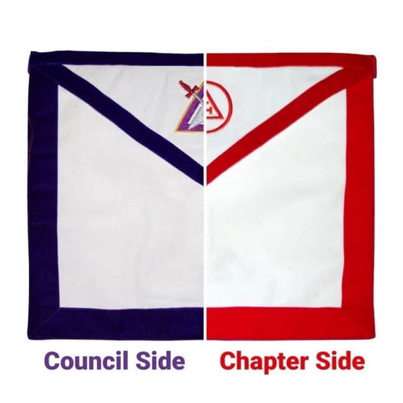 ROYAL ARCH CHAPTER & COUNCIL APRON - REVERSIBLE DOUBLE-SIDED DESIGN FOR CHAPTER AND COUNCIL USE