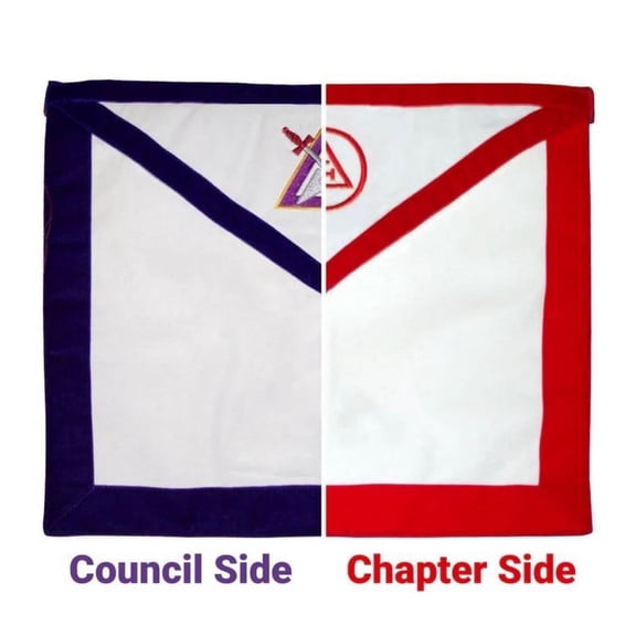 ROYAL ARCH CHAPTER & COUNCIL APRON - REVERSIBLE DOUBLE-SIDED | Masonic Regalia with Dual Design for Chapter and Council