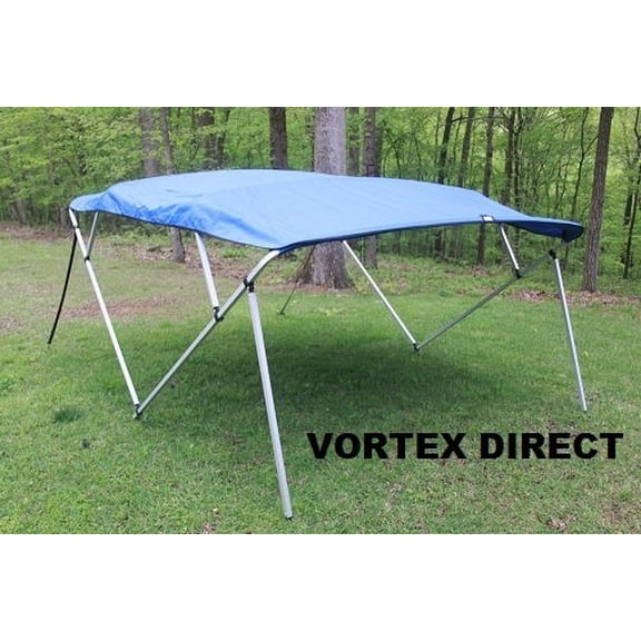 ROYAL BLUE SQUARE TUBE FRAME VORTEX 4 BOW PONTOON/DECK BOAT BIMINI TOP 10' LONG, 97-103" WIDE (FAST SHIPPING - 1 TO 4 BUSINESS DAY DELIVERY)
