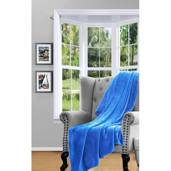 Gorgeous Home Linen Royal Blue Easy Travel Soft Throw Bed Small Blanket