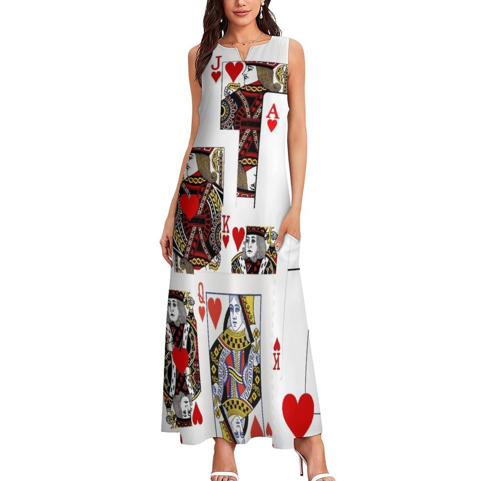 *Extended Sizes* Playing Cards Print Dress main image 0