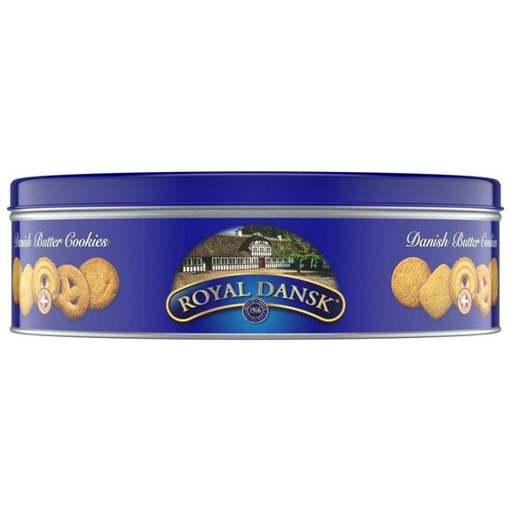 ROYAL DANSK Danish Butter Cookie Selection, 12oz Tin Authentic Assortment of Original Butter Cookies Made with Real Butter, No Preservatives or Artificial Colors, Perfect for Sharing