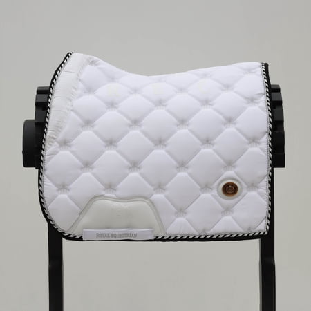 ROYAL EQUESTRIAN DRESSAGE SADDLE PAD WHITE SILVER FULL