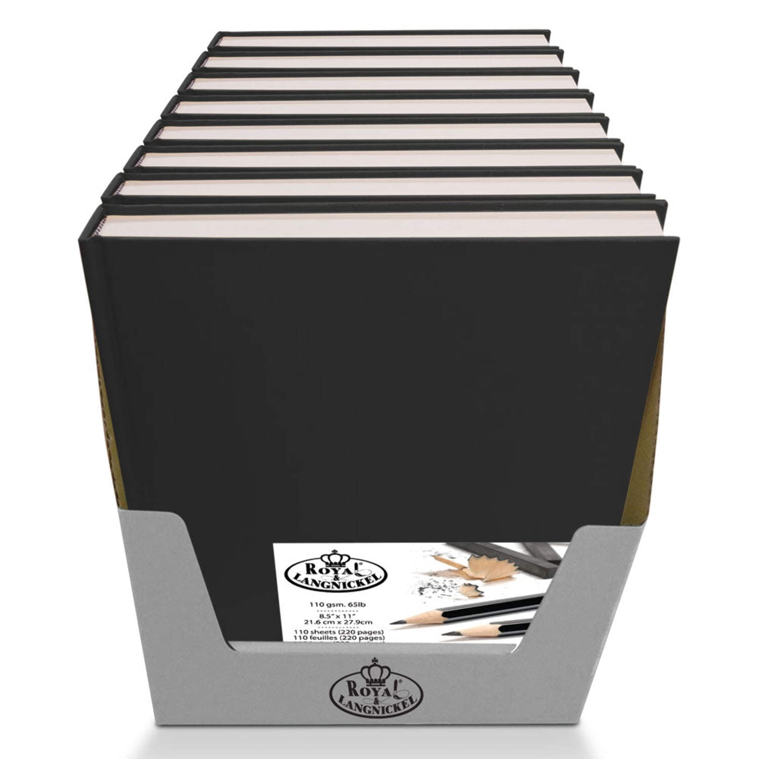 ROYAL HARDBOUND 8.5X11 BLACK SKETCHBOOK 8 PIECE PDQ - Walmart.com