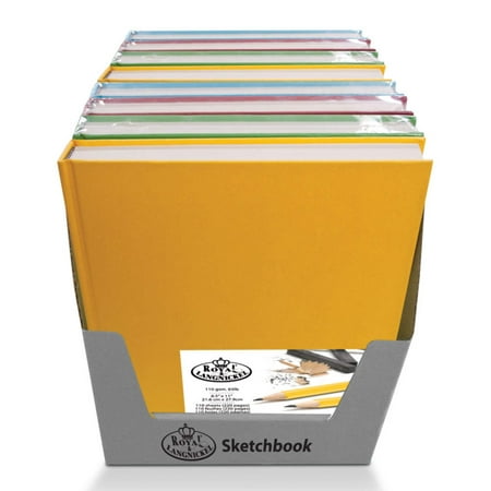 ROYAL HARDBOUND FASHION 8.5X11 SKETCHBOOK 8 PIECE PDQ