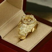 ROYAL KING CROWN CUBIC ZIRCONIA HIP HOP GOLD PLATED LUXURY PINKY RING SIZE 8~12