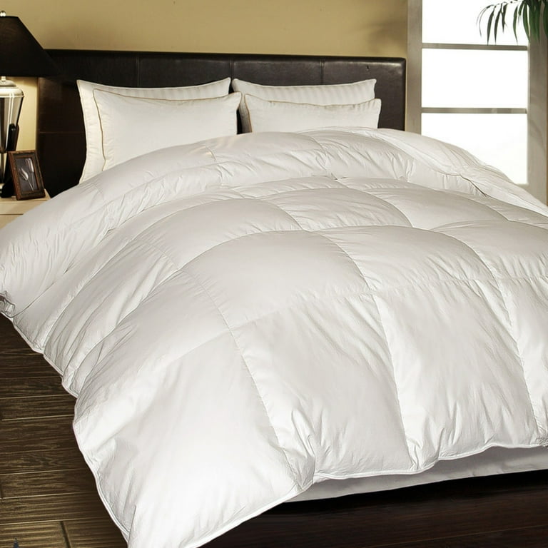 Royal luxe white goose feather store king comforter