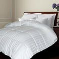 thumbnail image 1 of ROYAL LUXE 100% Cotton Damask Stripe White Down Comforter - All season, Lightweight Fluffy 600 Fill Power Duvet Insert,  500 Thread Count, w/8 Corner loops, Hotel Luxury Ultra Soft, 90x90 inches F/Q, 1 of 1