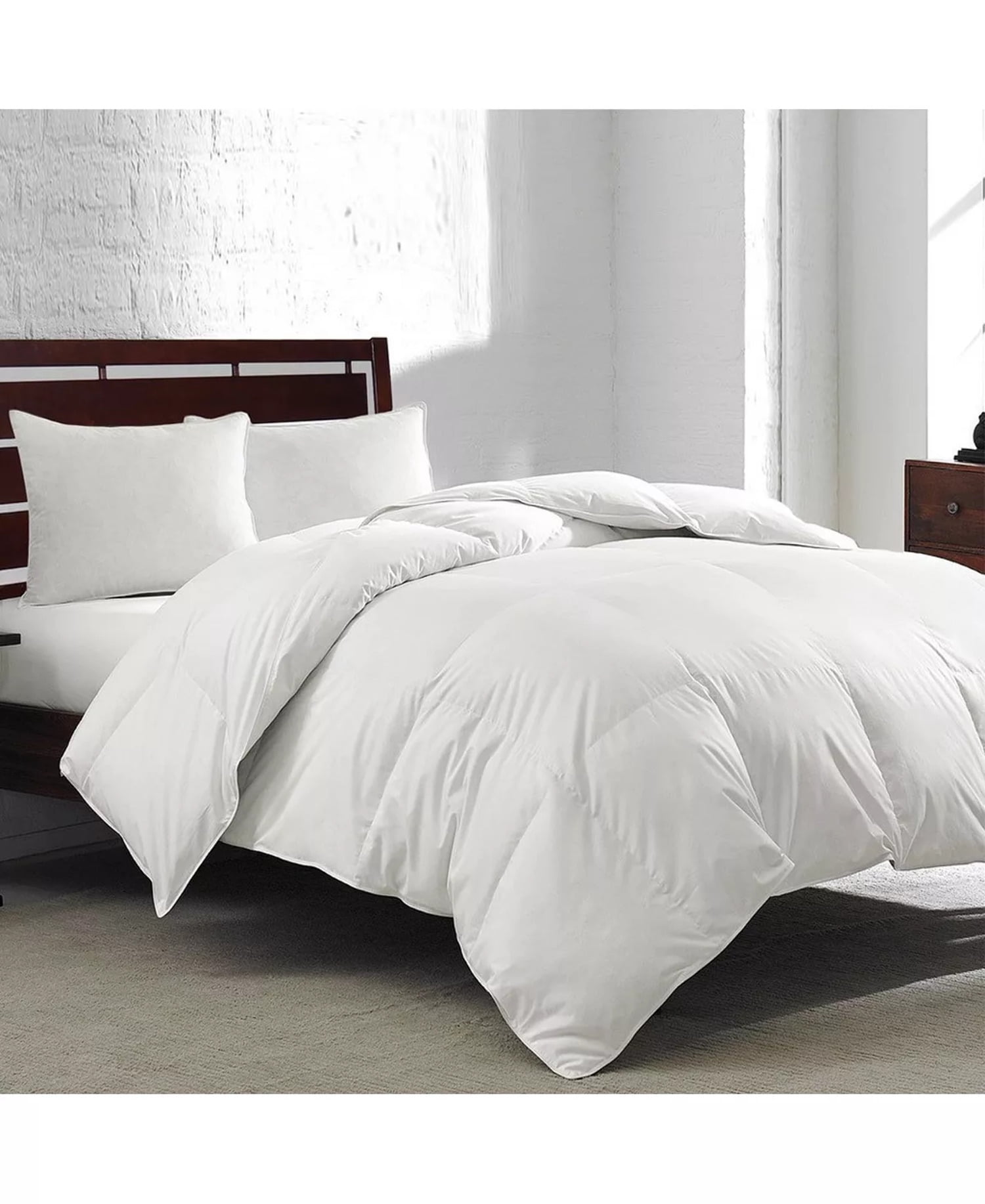 Royal Luxe White Cotton Down Full Comforter