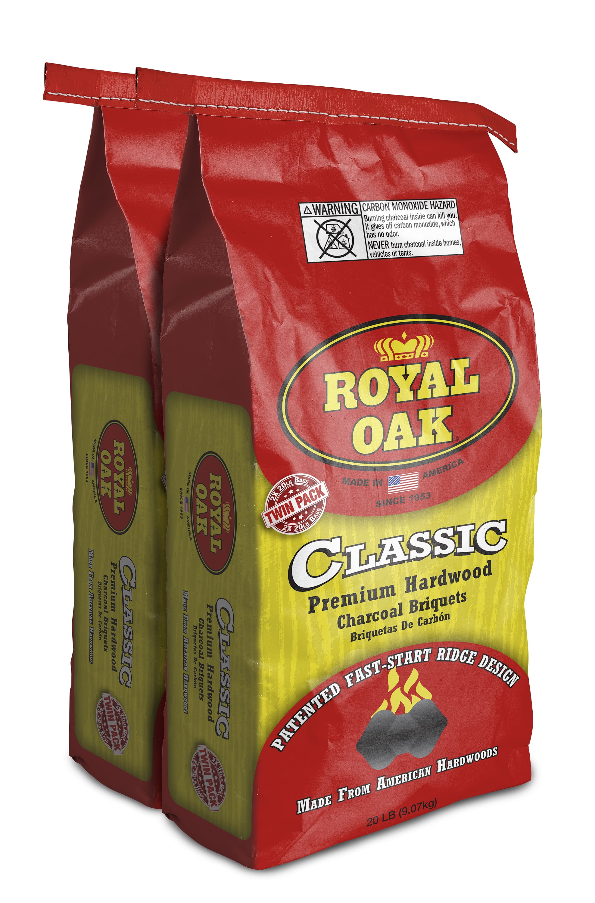 ROYAL OAK Oak and Hickory Charcoal Briquettes, 40 lbs (2 Pack