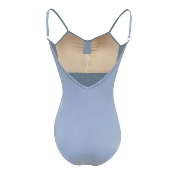 ROYAL SMEELA Women’s Camisole Dance Leotards with Adjustable Straps Ballet Costumes for Women Backless Ballet Dance Leotards Gray Blue