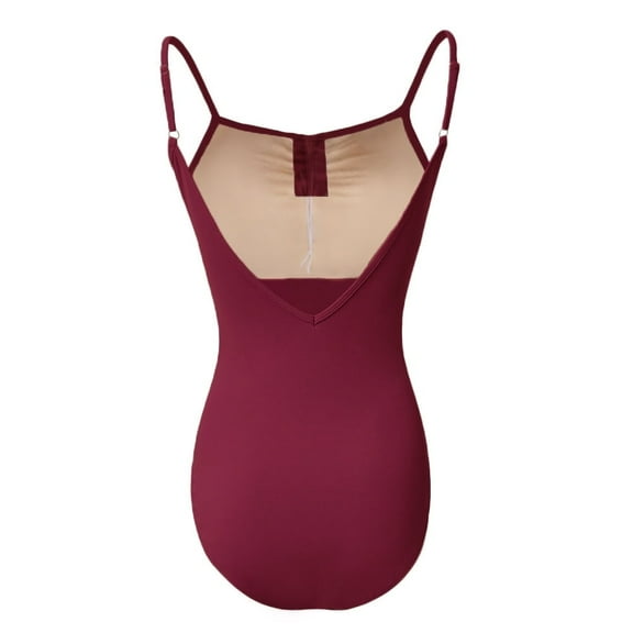 ROYAL SMEELA Women’s Camisole Dance Leotards with Adjustable Straps Ballet Costumes for Women Backless Ballet Dance Leotards Wine Red