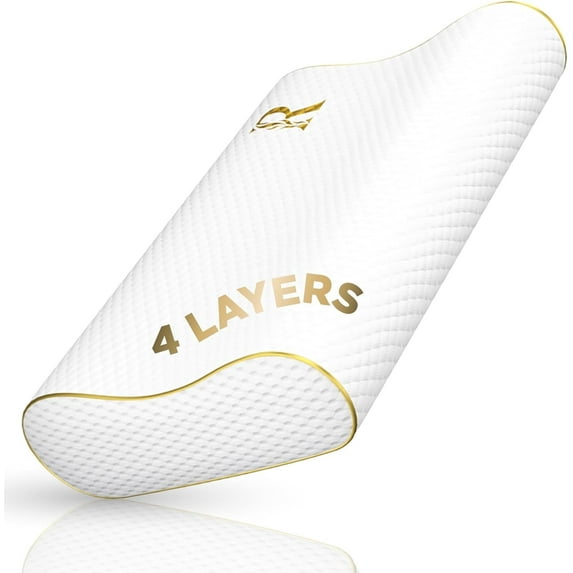 Royal Therapy 4 Layer Extra King Contour Pillow – Adjustable Ergonomic Pillow, Premium Cervical Neck Pillow for Sleeping, Memory Foam Neck Pillow, Shoulder Pain & Trusted Pillow for Neck Pain Relief