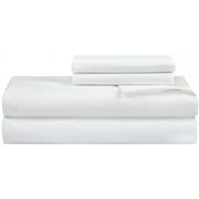 Royale Linens 300 Thread Count 100% Long Staple Combed Cotton Stripe Sheet Set 4 Piece Queen Bed Sheets 1 Fitted, 1 Flat & 2 Pillow cases Soft Cool & Crisp Sheet Set Queen, Narrow Stripe White