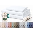 thumbnail image 1 of ROYALE LINENS 100% Organic Cotton Twin Sheet Set - 16" Deep Pocket Bed Sheets - Eco Friendly White Bed Sheets - Sábanas Twin - 1 Flat, 1 Fitted & 1 Pillowcases - White Sheet Set - Cotton Bedding Sets, 1 of 9