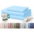 thumbnail image 1 of ROYALE LINENS 100% Organic Cotton Twin Sheet Set - 16" Deep Pocket Bed Sheets - Lake Blue Bed Sheets - Sábanas Twin - 1 Flat, 1 Fitted & 1 Pillowcase - Lake Blue Sheet Set - Cotton Bedding Sets, 1 of 9