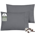 thumbnail image 1 of ROYALE LINENS 100% Organic Cotton Percale Pillowcases Set of 2 - Standard Size Percale Pillowcase - Std Set of 2 Pillow Cover - Breathable, Cool & Crisp Grey Pillow Cases (20"x26", Grey), 1 of 9