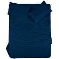 thumbnail image 1 of ROYALE LINENS -3 Piece Twin XL Bed Sheet - Soft Brushed Microfiber 1800 Bedding Set - 1 Fitted Sheet, 1 Flat Sheet, 1 Pillowcase - Wrinkle & Fade Resistant Luxury TwinXL Size Sheet Set (Twin XL,Navy), 1 of 10