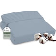 thumbnail image 1 of ROYALE LINENS 300 Thread Count 100% Long Staple Combed Cotton Fitted Sheet Full - Super Soft Deep Pocket Bottom Sheet - Fitted Sheets Only - Elastic Sheets (Full, Lake Blue), 1 of 9
