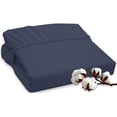 thumbnail image 1 of ROYALE LINENS 300 Thread Count 100% Long Staple Combed Cotton Fitted Sheet Twin XL - Super Soft Deep Pocket Bottom Sheet - Fitted Sheets Only - Elastic Sheets (Twin XL, Navy), 1 of 9