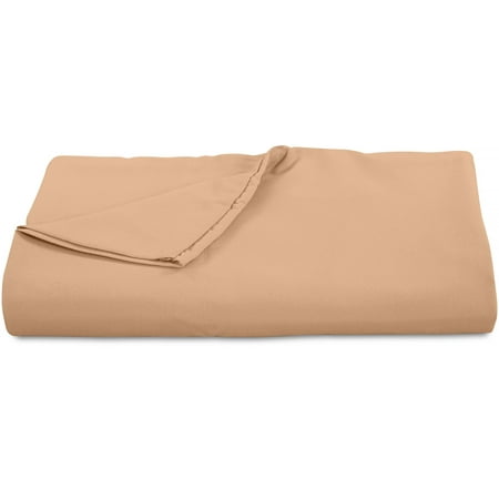 ROYALE LINENS 300 Thread Count 100% Long Staple Combed Cotton Flat Sheet - Super Soft - Top Sheet - Queen Flat Sheet Sold Separately - Breathable, Cool & Crisp Percale Flat Sheet Only (Queen, Sand)