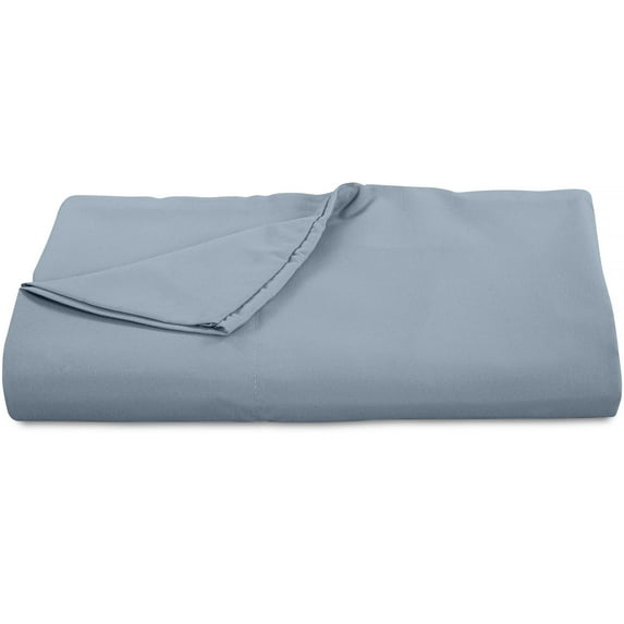 ROYALE LINENS 300 Thread Count 100% Long Staple Combed Cotton Flat Sheet-Super Soft - Top Sheet - Queen Flat Sheet Sold Separately - Breathable Cool & Crisp Percale Flat Sheet Only (Queen, Cool Blue)