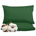 thumbnail image 1 of ROYALE LINENS 300 Thread Count 100% Long Staple Combed Cotton Pillowcases Set of 2, King Bed Pillow Cover, 20"x40", Ultra Soft, Breathable, Cool & Crisp Percale (King, Hunter Green), 1 of 9