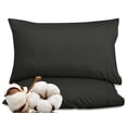 thumbnail image 1 of ROYALE LINENS Black Pillowcase Set, King Bed Pillow Cover, 20"x40", Double Brushed Microfiber, Soft & Cozy, Envelope Closure, Pack of 2 (King, Black), 1 of 9