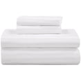 thumbnail image 1 of ROYALE LINENS 300 Thread Count 100% Long Staple Combed Cotton Printed Sheet Set - 4 Piece Queen Bed Sheets - 1 Fitted, 1 Flat & 2 Pillow Cases - Soft Cool & Crisp Sheet Set (Queen, Stripe White), 1 of 10