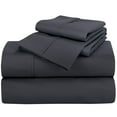 thumbnail image 1 of ROYALE LINENS 400 Thread Count 100% American Grown Cotton 3 Piece Sateen Twin Sheet Set - 1 Fitted Sheet, 1 Flat Sheet, 1 Pillow case - Grey Twin Bedsheet - Cotton Sheets - (Twin, Charcoal), 1 of 10