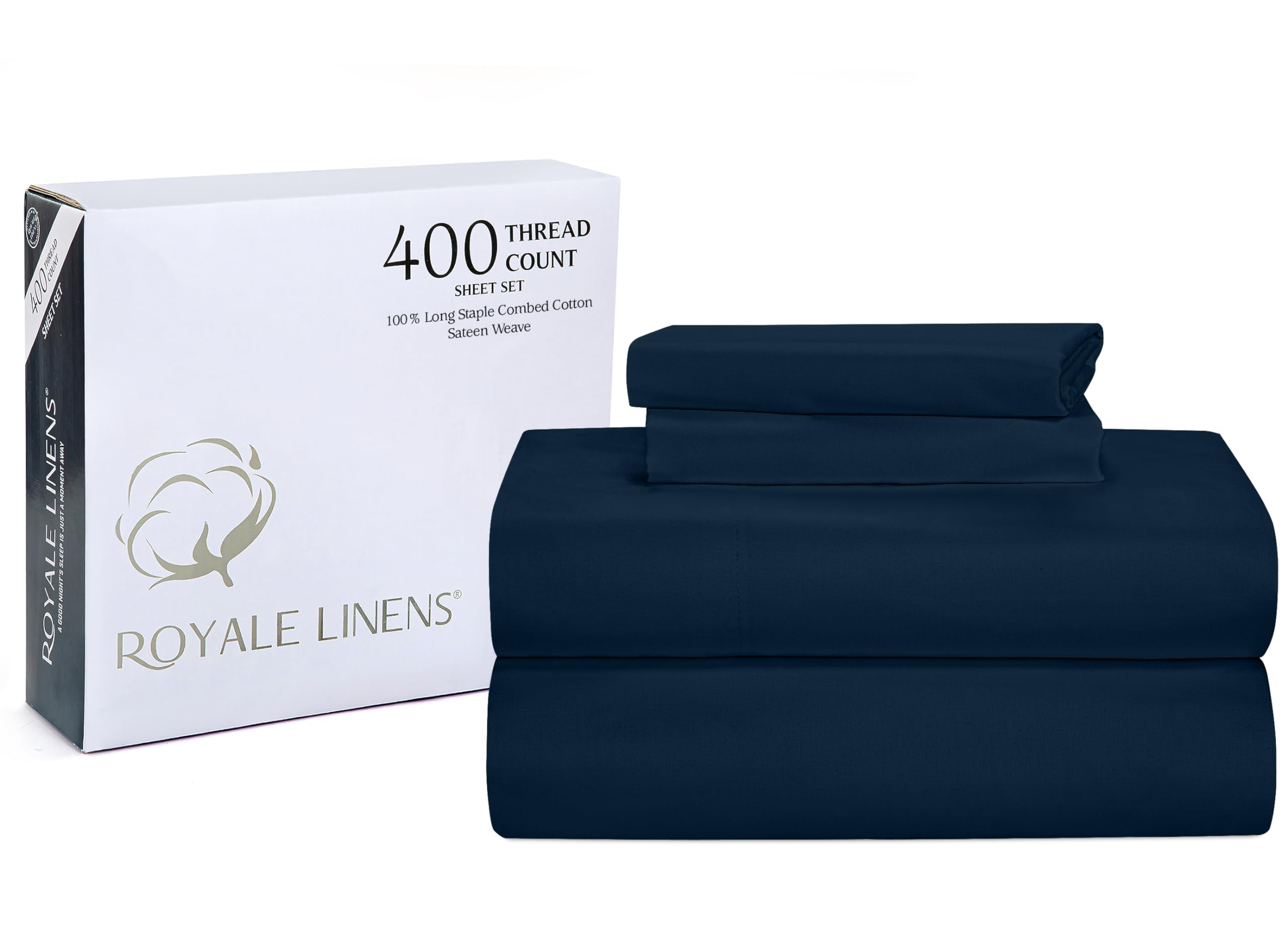 Royale Linens 400 Thread Count 100 American Grown Cotton 4 Piece