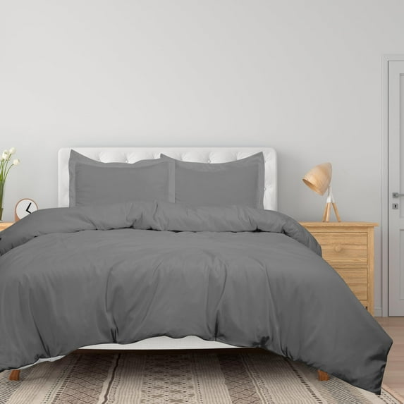 ROYALE LINENS Grey Duvet Cover Twin Size - Soft Twin Duvet Cover Set - 2 Pieces Double Brushed Twin Duvet Covers with Zipper Closure, 1 Twin Duvet Cover 68x90 inches and 1 Pillow Sham (Twin, Grey)