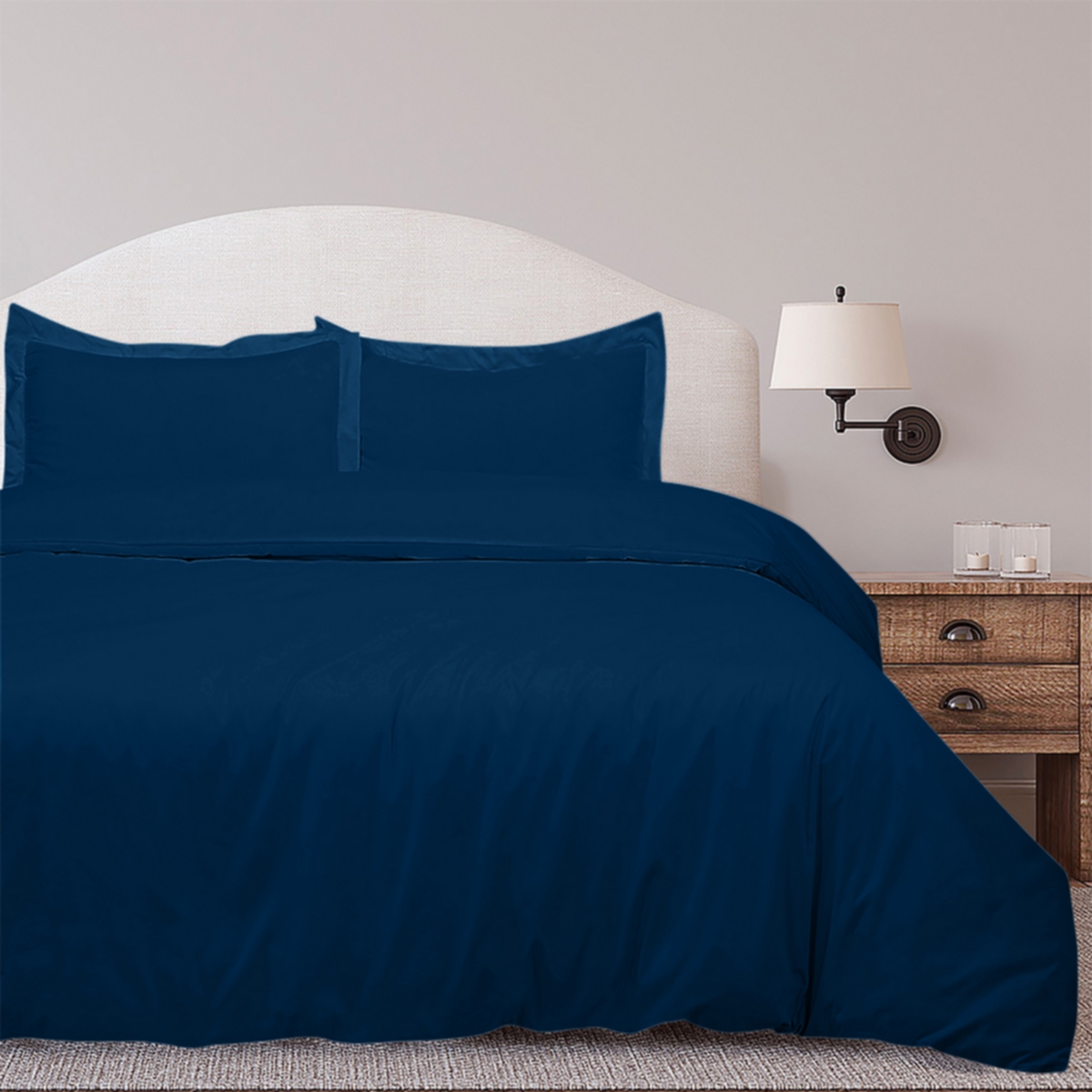 ROYALE LINENS Navy Duvet Cover Queen Size - Queen Duvet Cover Set - 3 Piece Double Brushed Queen ...