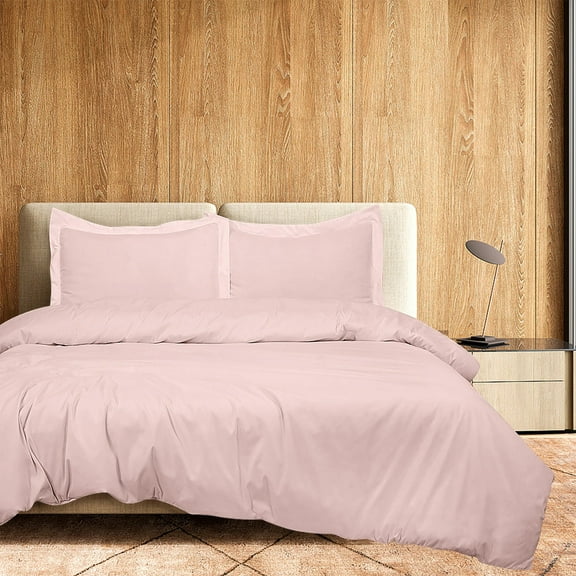 ROYALE LINENS Pink Duvet Cover Full Size - Soft Full Duvet Cover Set - 3 Piece Double Brushed Full Duvet Covers with Zipper Closure, 1 Full Duvet Cover 80x90 inches and 2 Pillow Shams (Full, Pink)