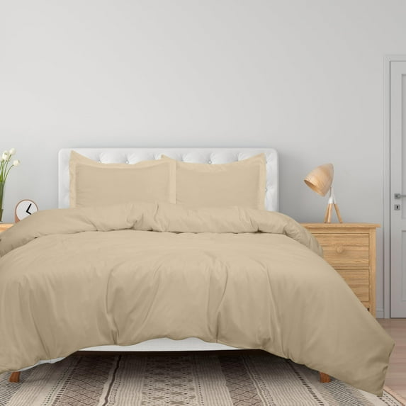 ROYALE LINENS Sand Duvet Cover Twin Size - Soft Twin Duvet Cover Set - 2 Pieces Double Brushed Twin Duvet Covers with Zipper Closure, 1 Twin Duvet Cover 68x90 inches and 1 Pillow Sham (Twin, Sand)