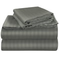 thumbnail image 1 of ROYALE LINENS 3 Piece Twin Sheets Set - Soft Brushed 1800 Microfiber Bedding - 1 Fitted, 1 Flat Sheet, 1 Pillow case - Wrinkle Free & Fade Resistant - Hotel Luxury Bed Sheets (Stripe Grey, Twin), 1 of 10