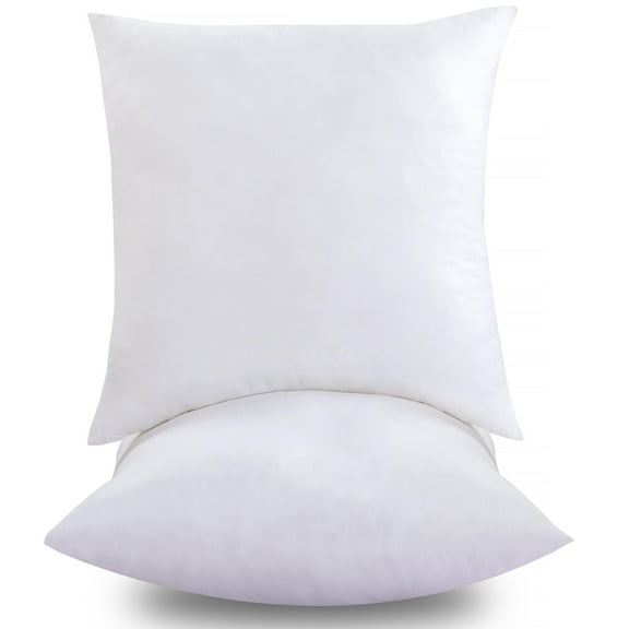 ROYALE LINENS Throw Pillow Insert - Square Pillow - Bed & Couch Pillow - Sofa Pillow Insert - Decorative Pillow Insert - Inner Cushion - Pillow & Shams Stuffer White 2 Pack 18 x 18 Inch Pillow Insert