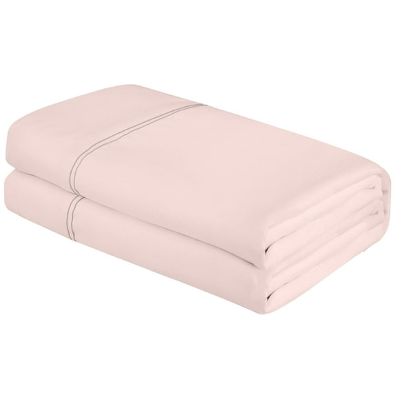 Royale Linens Twin Size Flat Sheet Only - Brushed 1800 Microfiber - Wrinkle & Stain Resistant - Hotel Quality Flat Sheet Sold Separately - Top Sheet for Bed (Twin, Pink)