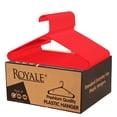 thumbnail image 1 of ROYALE Plastic Hangers 20 Pack - Red Plastic Hangers - Clothes Hanger With Hooks – Heavy Duty Space Saving Coat Hangers Ideal For Everyday Use For Tops, Skirt, Dress, Shirts, Pants (20 Pack, Red), 1 of 9