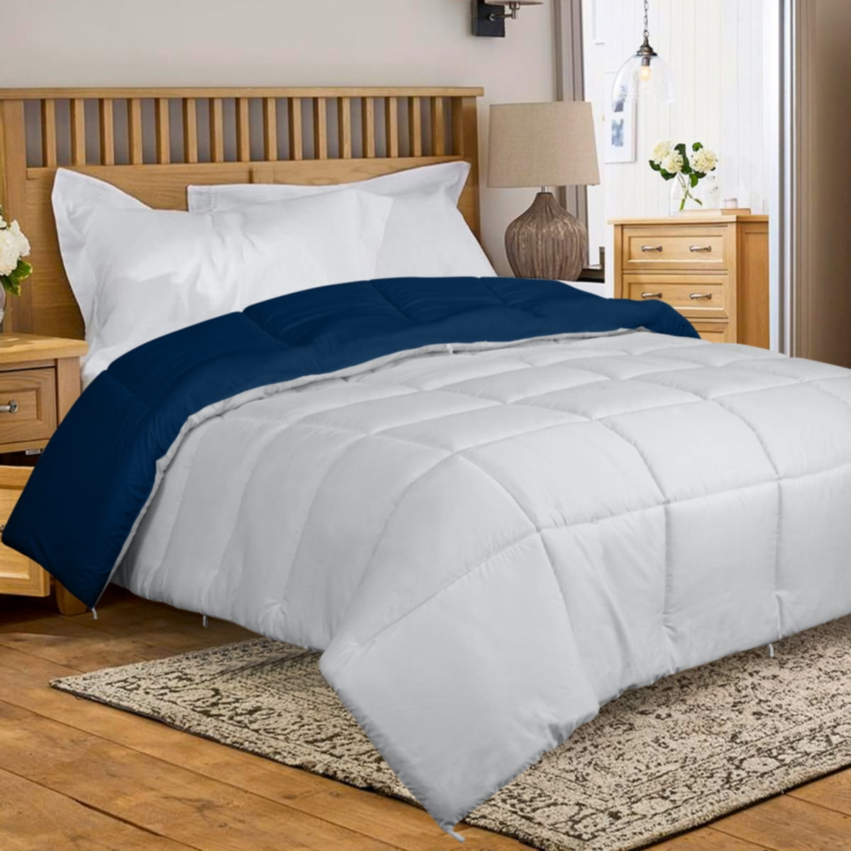 New York Mercado 100% Organic Cotton Comforter - 500 GSM GOTS Certified, 800 TC All Season Quilt, Ultra-Soft & Hypoallergenic, Full/Queen Elephant Grey