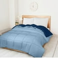 thumbnail image 1 of ROYALE Queen Comforter - All Season Down Alternative Bedding Comforters - Lightweight Quilted Comforter with Corner Tabs - Luxury Hotel Comforters - Box Stitched Duvet Insert (Queen, Navy & LakeBlue), 1 of 9
